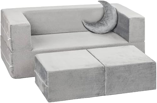 Milliard Kids Couch - Modular Kids Sofa for Toddler and Baby Playroom/Bedroom Furniture (Grey)