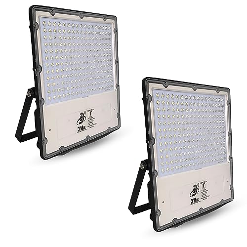 Image of D'Mak 200W Lens Led Flood Light - Ip65 Waterproof Led Lights with 120 Wide Beam-Led Lamp Lights for Yard,Showroom,Shop, Factory,Garden, Playground & Home(Cool White,6500k)- Pack of 2
