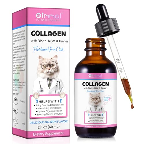 Liquid Collagen for Cats - Shiny Coat & Healthy Skin, Joint & Digestive Support - Salmon Flavor,60ml