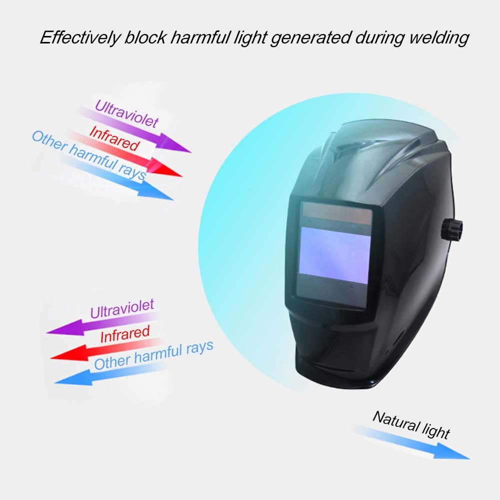 Mascaras de Soldar,Caretas Para Soldar Filtro sensor de arco lente Casco de oscurecimiento automático de molienda 4 portátil duradero Protección pretective profesional de soldadura Solar