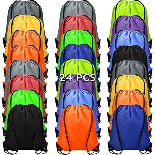 RLGPBON 12/24/48 PCS Sacche con Coulisse per Sport Gym，Zaino Sacca da Ginnastica ，Sacchetti per Palestra Sacchetto Sportive Borse da Viaggio Zainetto Scuola per Bambini Borsa Scarpe（43x34cm）