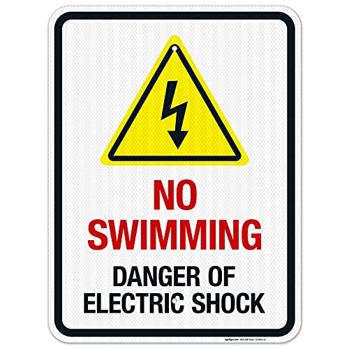 ���^�� �u���L�Ŕ� For No Swimming Danger Of Electric Shock �T�C�� �z�[���E�H�[���f�R �m�x���e�B �a�����v���[���g �� �� �Ŕ� �r���e�[�W�v�����g �v���[�N�A20.3 cmx30.5 cm