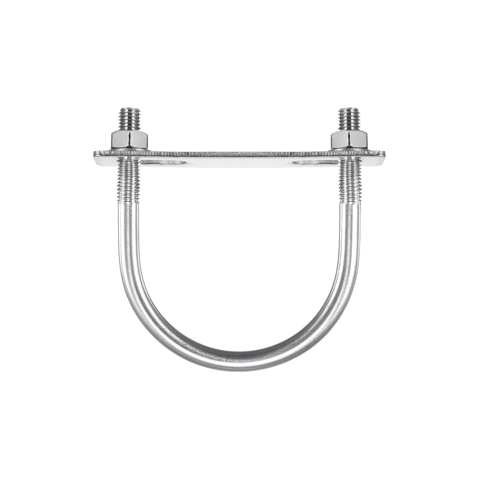 Unifizz Round U-Bolt,2 Set 304 Stainless Steel M10 U Bolts 51mm(2") Inner Width 85mm Length with Nuts and Frame Plate for Automobiles Boat Trailer — image 1