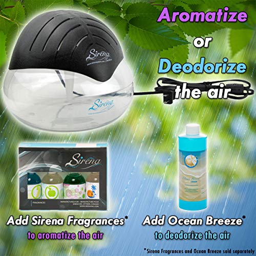 Sirena Twister Air Purifier - Water Air Purifiers For Home - Air Cleaner and Deodorizer With LED Light - Air Sanitizer For Smoke, Allergies and Pets - Dust Remover For Bedroom and Office