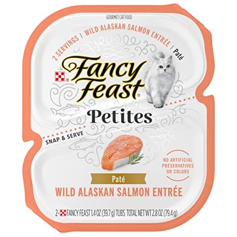 Purina Fancy Feast Gourmet Pate Wet Cat Food, Petites Wild Alaskan Salmon Entree - (12) 2.8 Oz. Tubs Cover