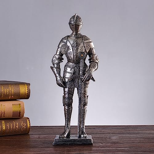Image of YUZDNM Art Statue - Desktop Decoration Figurine - Ornament Sculpture, Shelf Decor, Knight Statue Ornament Armor, Home Office Decoration Statue, Sculpture On Collectible Decor Figurine (Color : B)