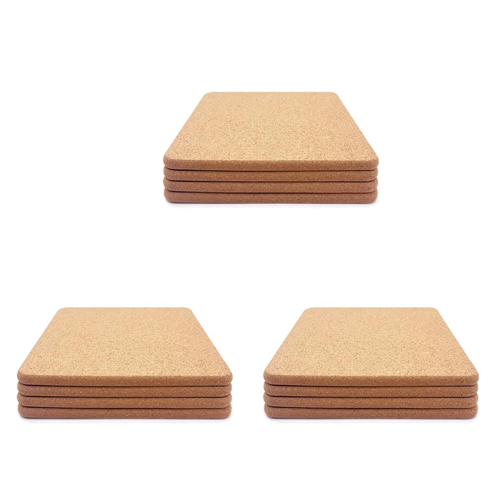 Sous-verres carrés en liège épais 20 cm dessous de plat isolant chaleur dessous de bouteille
