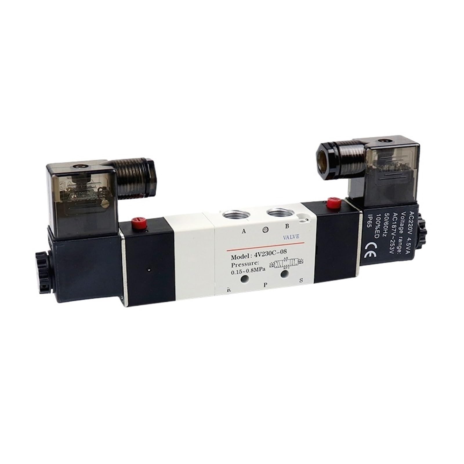 UWUKCJOKQ Pneumatic solenoid valve Double coil Port 1/8 1/4 24VDC 4V230C/4V230E/4V230P-08 5/3 way control