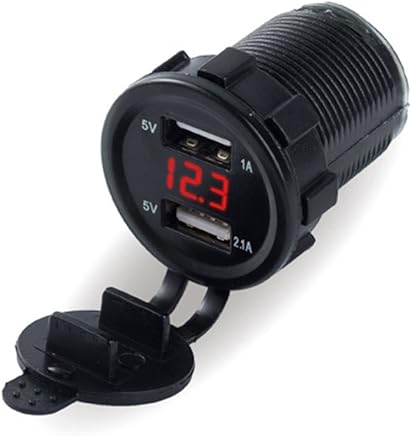 Lembeauty Cargador de coche con 2 puertos USB (12 V, 24 V, 4,2 A, enchufe para encendedor de coche, cable de carga, adaptador de alimentaci?n con pantalla digital LED) Lembeauty Cargador de coche con 2 puertos USB (12 V, 24 V, 4,2 A, enchufe para encendedor de coche, cable de carga, adaptador de alimentaci?n con pantalla digital LED)