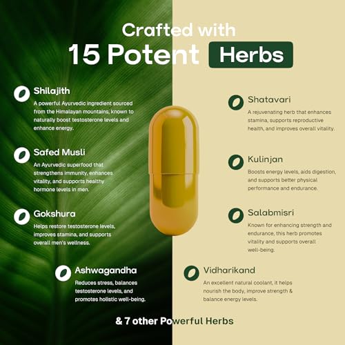 Image of Power Herbz Gold Gokshura Tablets for Men | 100% Ayurvedic T Booster & Performance Capsule for Men | Boosts Stamina | Horse Fire Tablets 30 Capsules | Himalayan Herbals Gokshura, Pure Ashwagandha & Pure Shilajit.