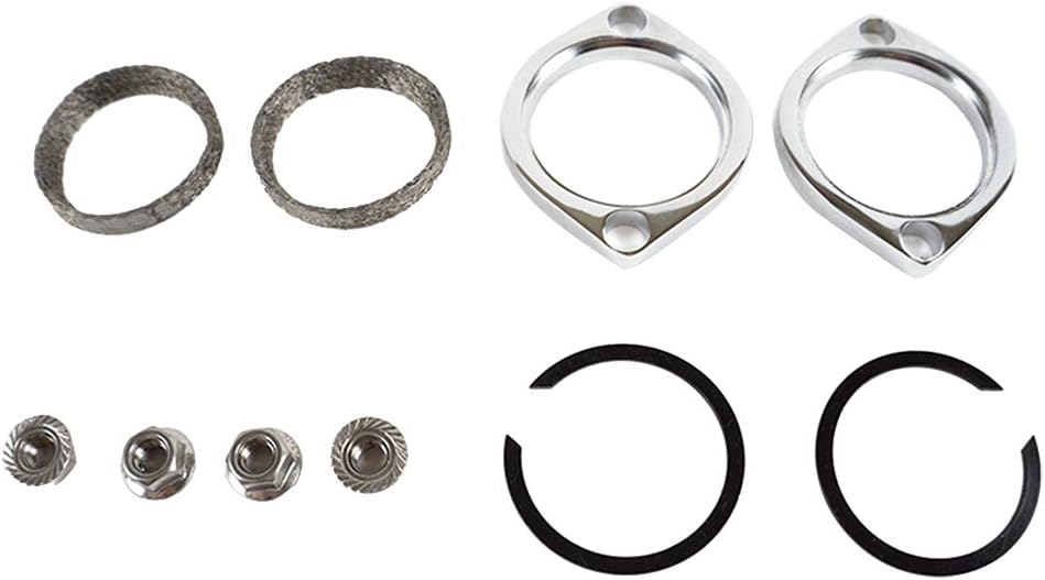Harley Exhaust Flange Gasket Kit with Chrome Finish on Flanges and Acorn Nuts