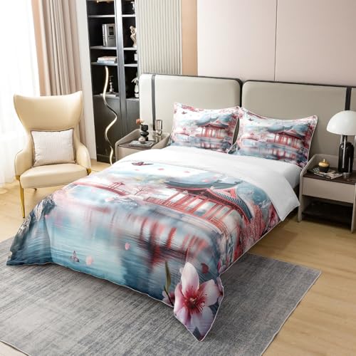 Housse de couette cerisier 240x260 coton contre la literie terne
