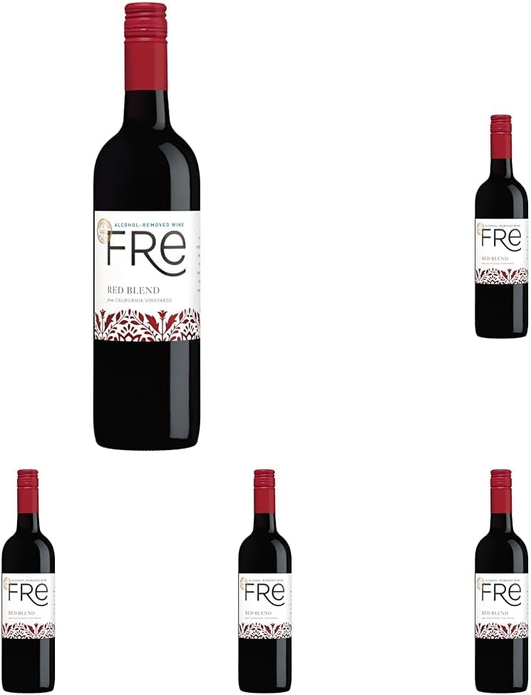 FRE Red Wine Blend, Alcohol-Removed, 750mL Wine Bottle (Pack of 5)