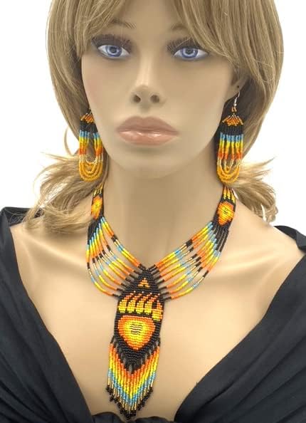 Miniatura 6 de Conjunto de joyería de diseño de pata de oso y tortuga Collar, aretes, pulsera hecha a mano