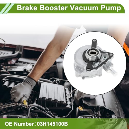 Bomba de vacío para frenos No. 03H145100B, bomba de vacío para motor para Volkswagen Passat 3.6L (2006-2008), aleación de aluminio, tono plateado, 1 unidad miniatura 3