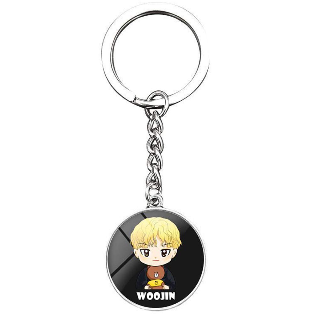 Kunandroc Kpop Stray Kids Keychain Stray Kids Bang Chan Lee Know Seo Chang-Bin Hwang Hyun-Jin Key Ring Chain Pendant Hot Gift for Fans(H09)