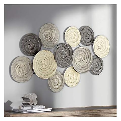 Dahlia Studios Spiral Circles 49 1/2" Wide Painted Modern Metal Wall Art Cover