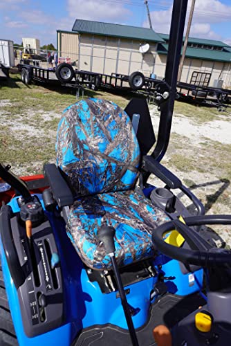 Durafit Seat Covers, LS MT125 Tractor Choose Camo Waterproof Seat Covers for Tractor, Check Picture Matches Your Seats. Two Piece seat (MC2 Blue) - Thumbnail 2