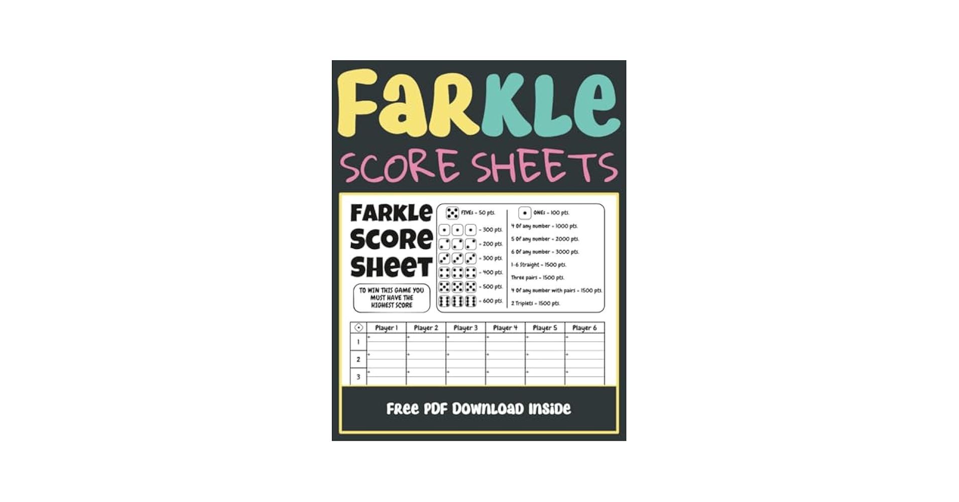 Farkle Score Sheets: Fun and Convenient Game Tracking with Free Printable PDF: Publishing, Ish: Amazon.com: Books farkle-score-sheets-fun-and-convenient-game-tracking-with-free-printable-pdf-publishing-ish-amazon-com-books