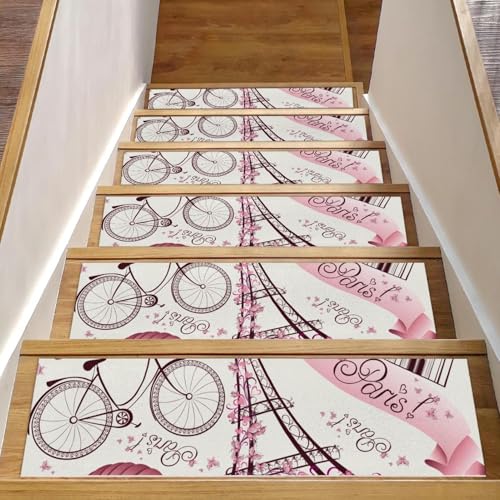 Tapete staircase para niños en escaleras de madera Torre Eiffel 2