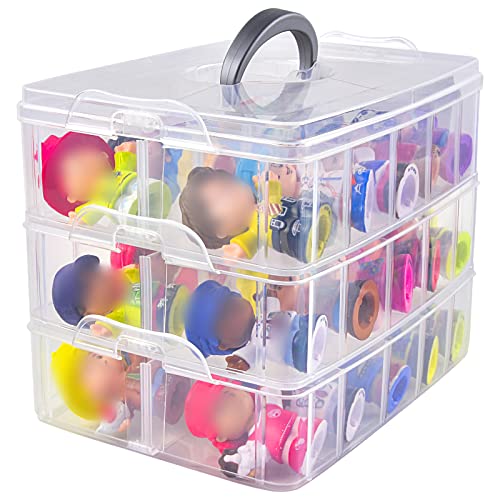 Xuerdon Funda compatible con figuras de coleccionista Fisher-Price para Little People, organizador de almacenamiento de juguetes para Disney Frozen para Elsa y amigos, para figura de oficina, para