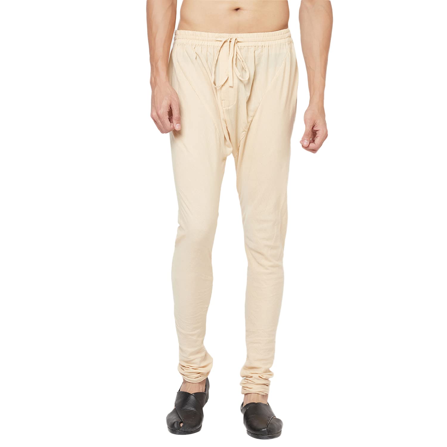 fabindia Men Regular Fit Regular Churidar Cotton_Beige-picture-48