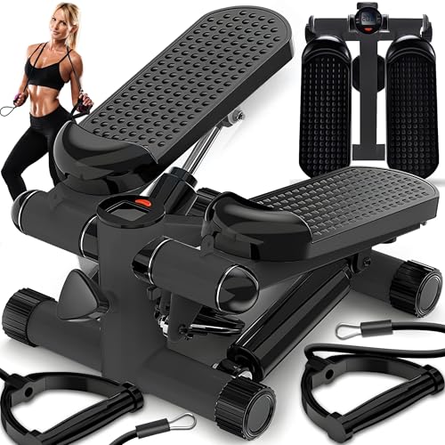 Retoo Stepper für Zuhause mit LCD Display & Widerstandsbändern, Stepper bis 100 kg,...
