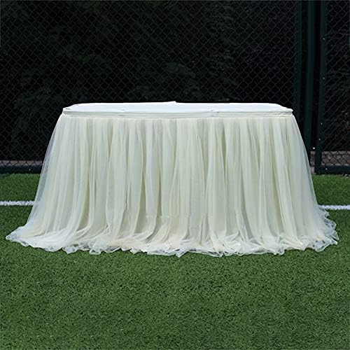 Maritown 39 Inches Tulle Table Skirt Pink Blue Purple Gauze Tutu Table Skirt For Wedding Birthday Parties Cake Table Decorations