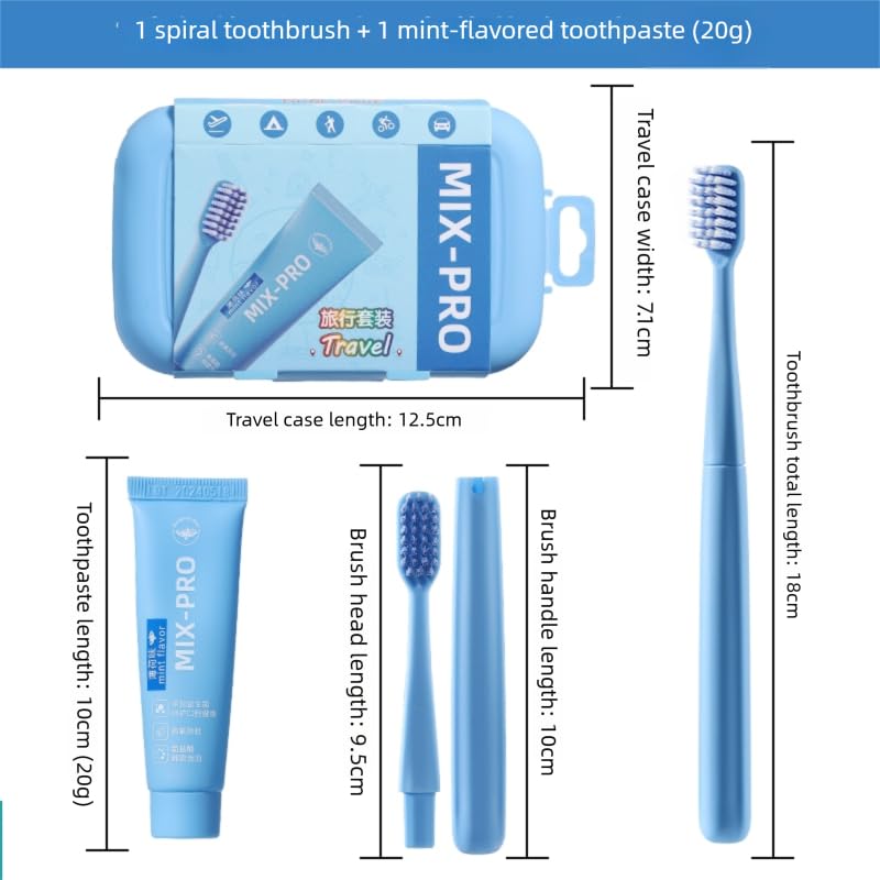 Vonmerie Reiseset–Zahnbürste,reisezahnbürste,Klappbar Reise Set,Travel Toothbrush,Mini Zahnbürste,Für Erwachsene und Kinder geeignet(Blau)