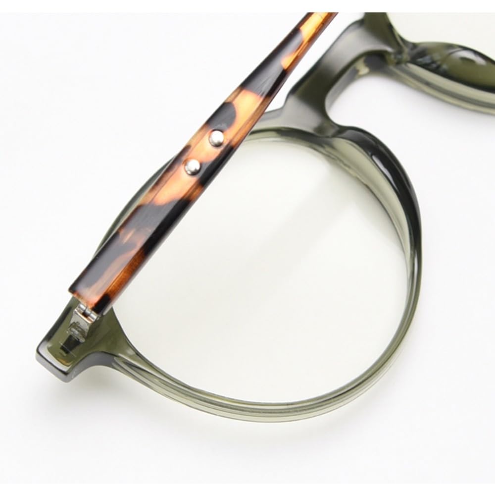 occhiali da vista rotondi montatura uomo lenti trasparenti uomo verde grigio occhiali da vista per donna acetato cerniera a molla donna