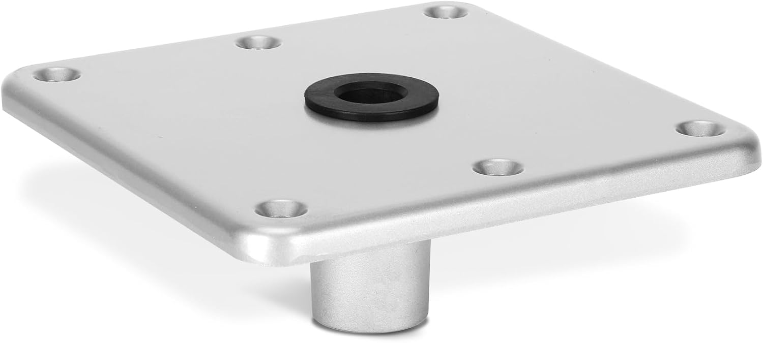 7" x 7" Boat Seat Base with 3/4" Pin Post Socket, Aluminum