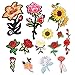 Parches Ropa Flores Rose, 14pcs Parches para Ropa Termoadhesivos, Parche Termoadhesivo Infantil, Hierro en el Parche para Ropa, Camiseta,Vaqueros,Sombrero,Jean,Mezclilla