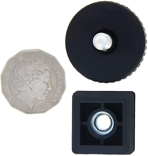 Miniatura 5 de Heyiarbeit Niveladores de muebles de 1.575in1.57 pulgadas diámetro base M8 rosca ajustable para el hogar, patas niveladoras en tono negro, 8 piezas