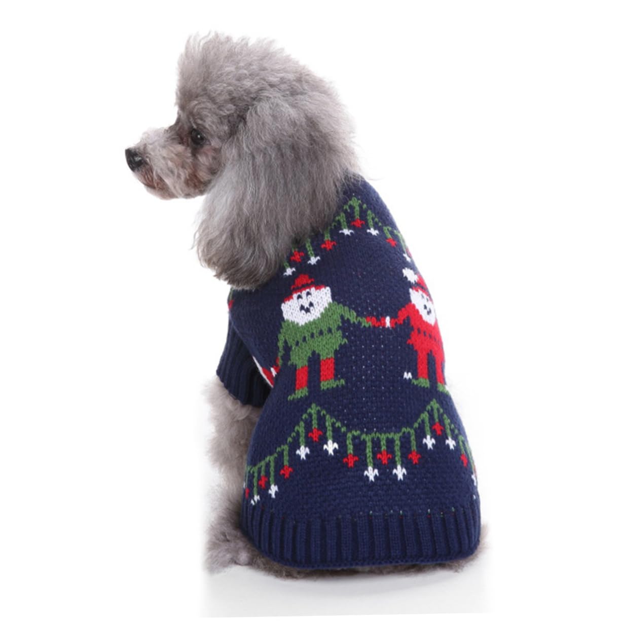 Housoutil 3pièces Pull Tricot pour Chien Manteau Turtleneck De Noël Doux Et pour Animaux Vêtements Hiver pour Chiens Bleu