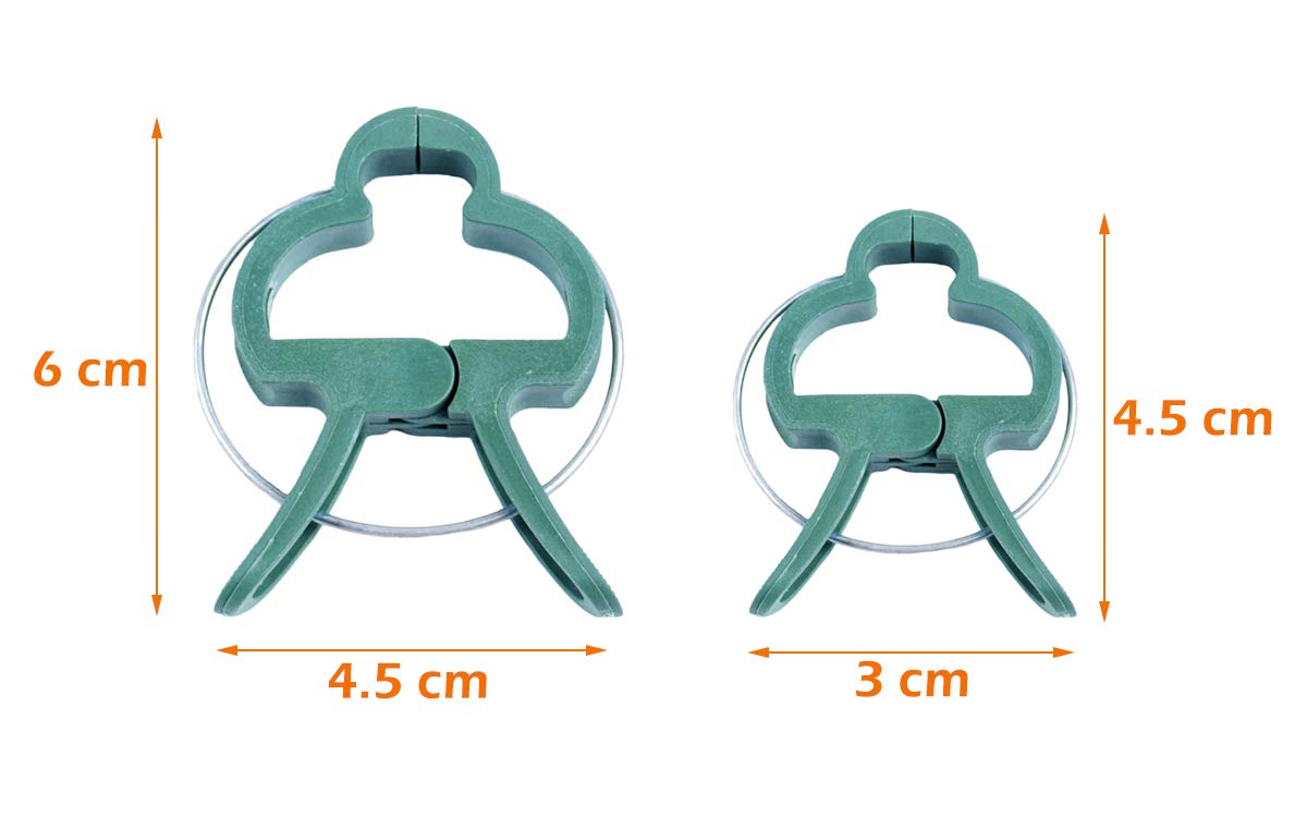 JUHONNZ Pflanzenclips,40 Stck Pflanzstab Wiederverwendbare  Pflanzensttzklemmen Kunststof Pflanzen Clips pflanzenhalter fr  Gewchshaus Rankhilfe Tomaten 2 Gren : Amazon.de: Garten
