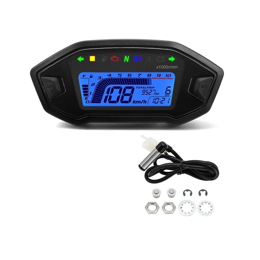 Contachilometri Accessori Moto Contagiri Digitale A LED 0-13000 Giri/min Cruscotto Retroilluminato Con Sensore Contachilometri Universale 1,2,4 Cilindro