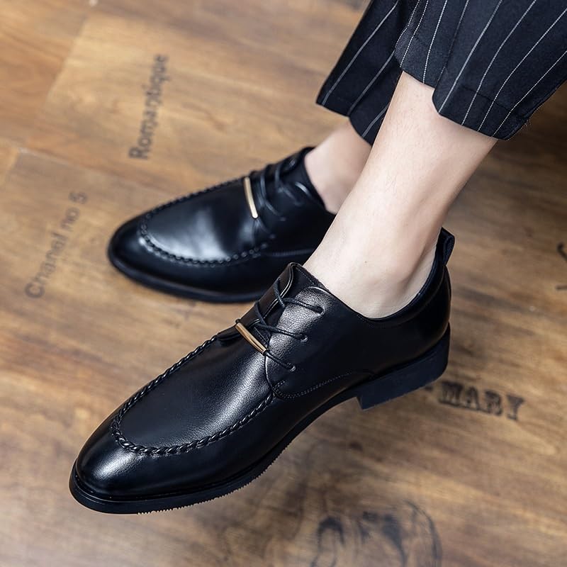 Men's Retro Oxford Shoes Breathable Comfortable Business Lace-Up Lace-up Formal Derby Dress Shoes2