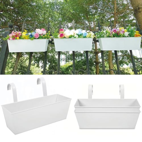 3 Pcs Large Hanging Flower Pots for Railing Or Fence