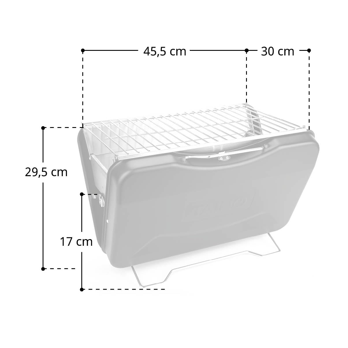 TAINO MOX Holzkohlegrill BBQ Koffergrill Camping-Grill Kohlegrill Retro-Stil klappbar Griller tragbar mobil Rot