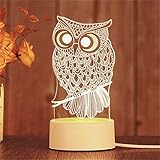 クリエイティブLEDナイトライト7色を変える3Dフクロウの形タッチランプ子供のための装飾ガールフレンド CDKPAWMZ