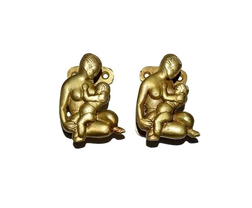 Uniquebazar4u Mother with Child Cabinet Drawer Pull | Brass Mom and baby Shape Cupboard Knobs and Handle