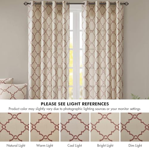 Madison Park Saratoga Single Window Curtain Light Filtering Fretwork Print 1 Panel Grommet Top Drape for Living Room Bedroom and Dorm, 50x108, Spice, MP40-2029 - Cosy Home Interiors Madison Park Saratoga Single Window Curtain Light Filtering Fretwork Print 1 Panel Grommet Top Drape for Living Room Bedroom and Dorm, 50x108, Spice, MP40-2029 - Image 7