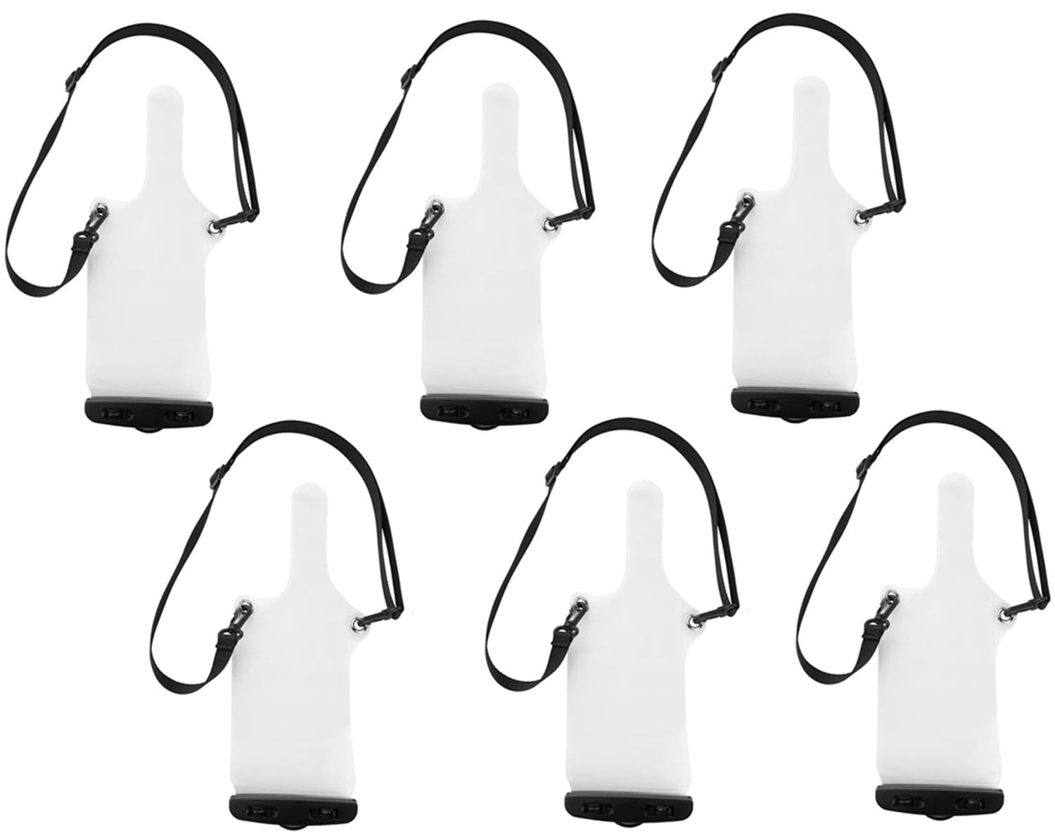 6 fundas universales impermeables para radio de dos vías, portátil, a prueba de lluvia, con correa ajustable, compatible con Motorola Kenwood Midland UV-3R UV-5R PX-888 Walkie Talkie Radio (blanco)