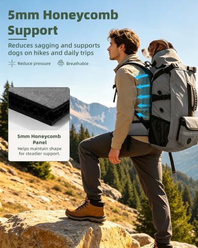 FOXFOCUS Breathable Dog Hiking Backpack