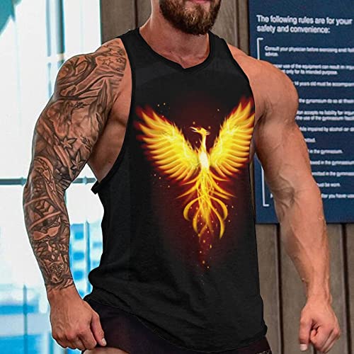 Camiseta sin mangas hombre gimnasio Phoenix Bird culturismo 5XL 3