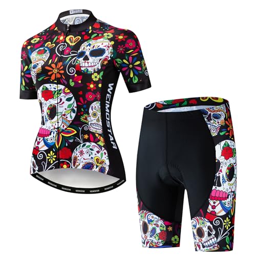 Conjunto de camiseta feminina de ciclismo refletiva + shorts acolchoados 5D P-3GG, Cf2201, GG