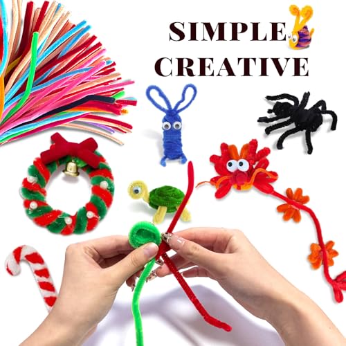 Image of VZF 400PCS Pipe Cleaners Bulk Craft Supplies,Arts Crafts,Arts and Crafts for Kids Ages 8-12,Chenille Stems,School Supplies for Kids,juegos para ninos,Halloween Gifts,DIY Decor