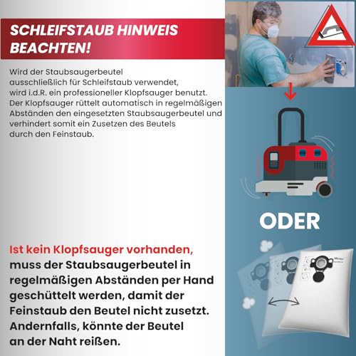McFilter I 10 Staubsaugerbeutel kompatibel mit MAKITA VC2000L VC2010L VC2012L VC2511L VC2512L VC3011L VC3012L VC3511L I Vlies Beutel
