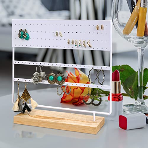 Schmuckständer Mit Marmorsockel - 2-Ebenen Organizer Für Ohrringe, Ketten & Ringe