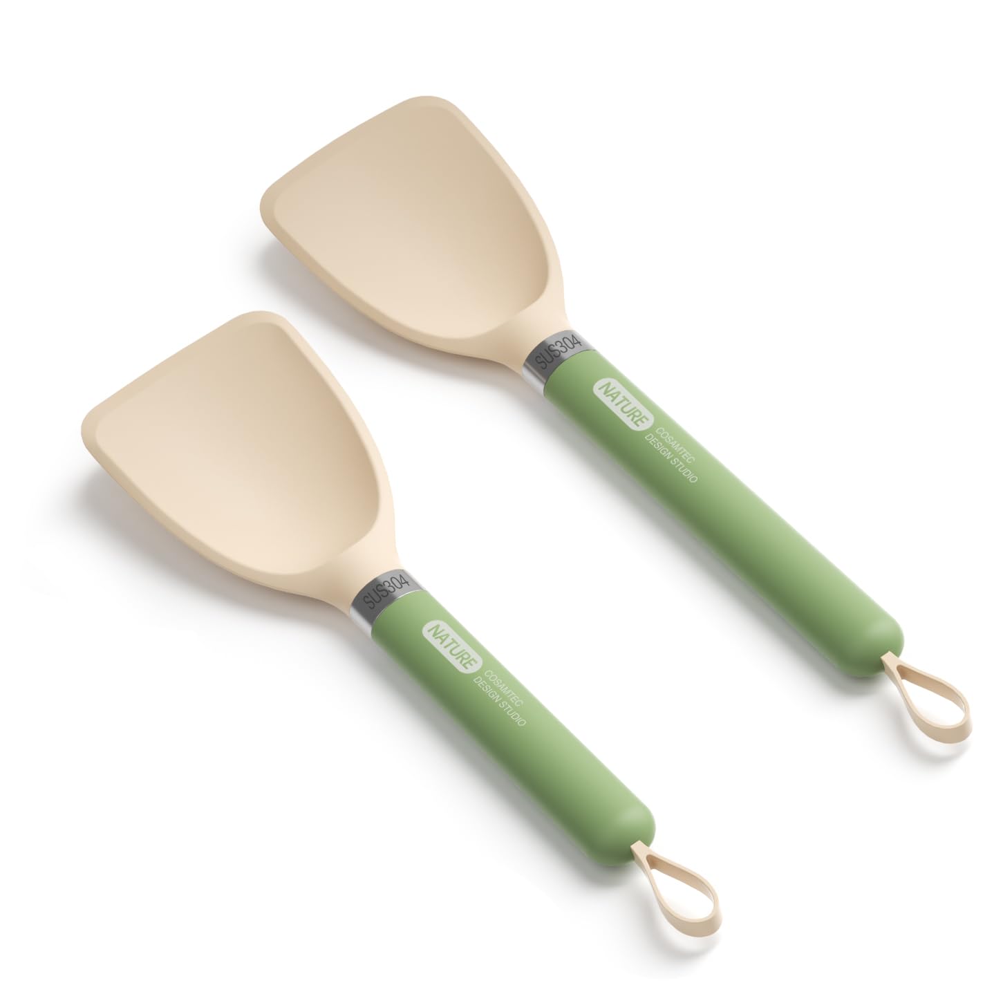 Espátula pequeña de silicona para cocinar, volteador flexible con núcleo interior sólido y mango de nailon resistente al calor, espátula ideal para utensilios de cocina antiadherentes